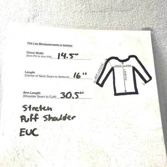 Free People Puff Shoulder Square Neck Shirt Womens Medium M Black Ribbed Stretch - Picture 6 of 13